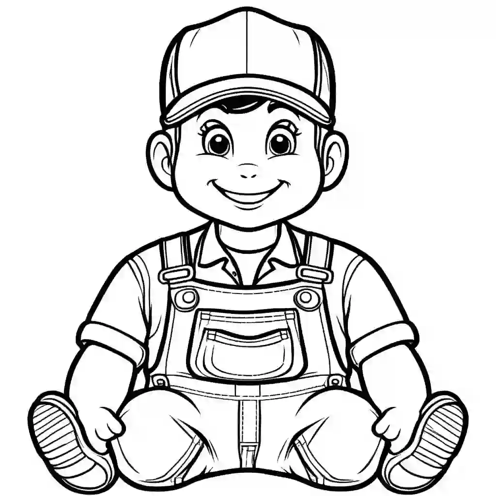 Overalls coloring pages